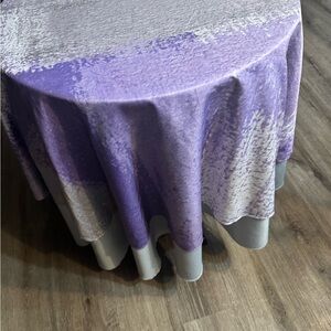 Elegant Purple and Gray Tablecloth